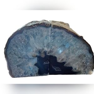 Blue agate bookends version 1